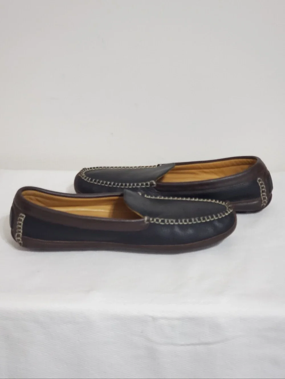 Acorn Pebbled Leather Driving Loafer Black Brown Size 13
